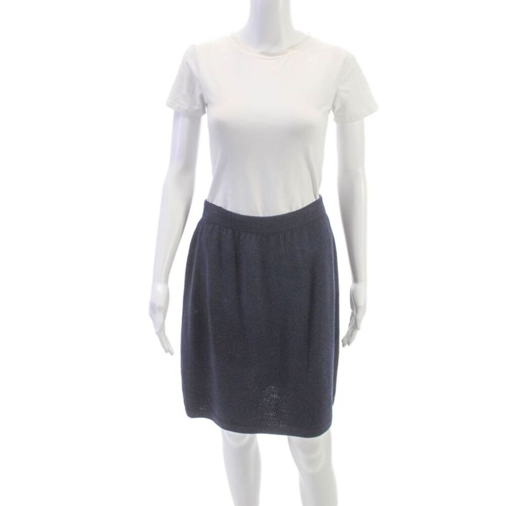 St. John Basics Womens Blue Knit Straight Pencil Skirt Knee Length Size 8